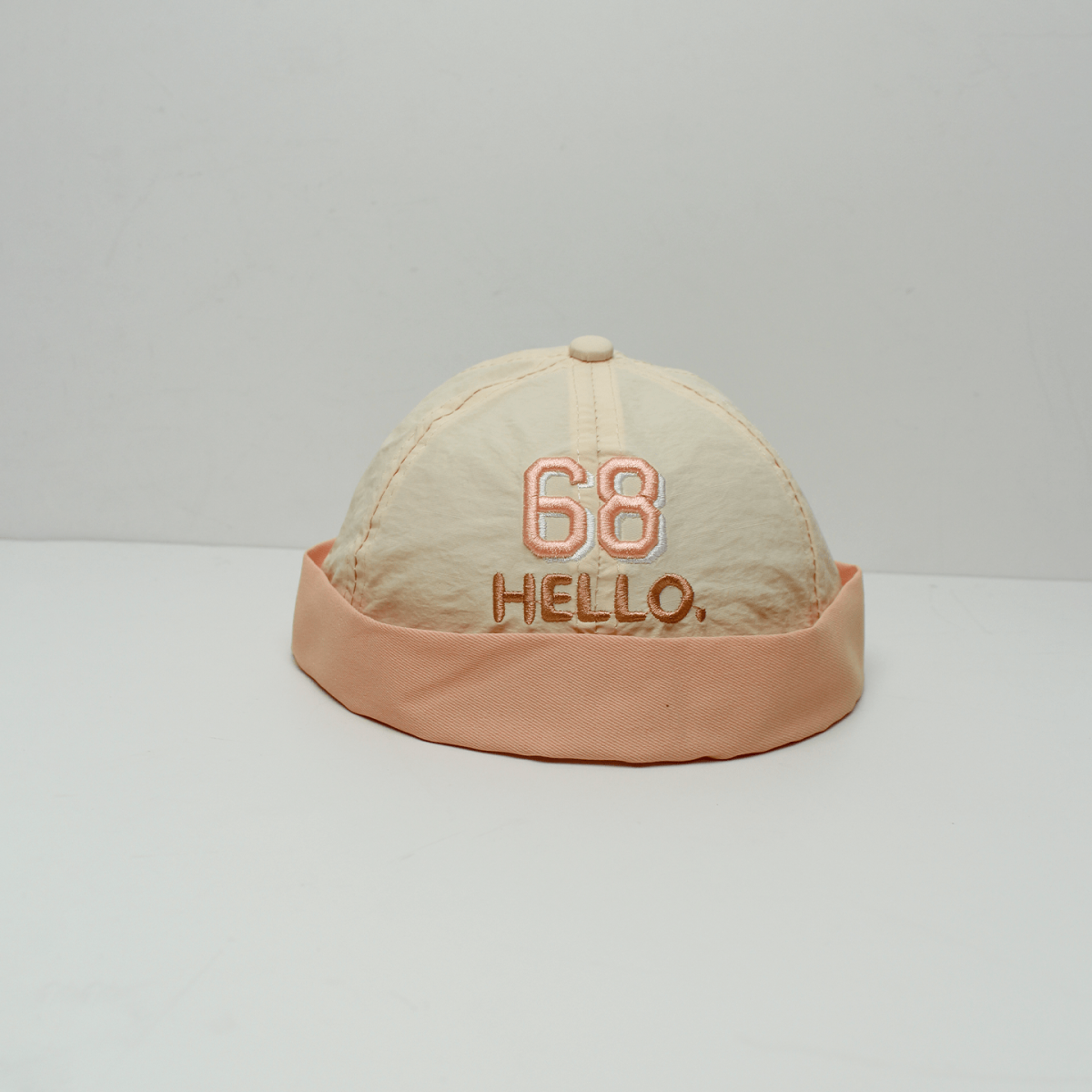 Summer Baby-style Multi-color 68 Embroidery HELLO Word Mother Skin-toned Energetic Headgear For Outdoor Outings