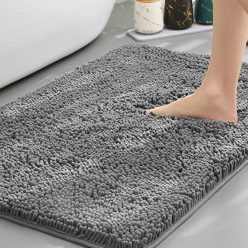 Bathroom Floor Mat, Bath Entrance Water-absorbent Carpet, Chenille Anti-slip Foot Pad