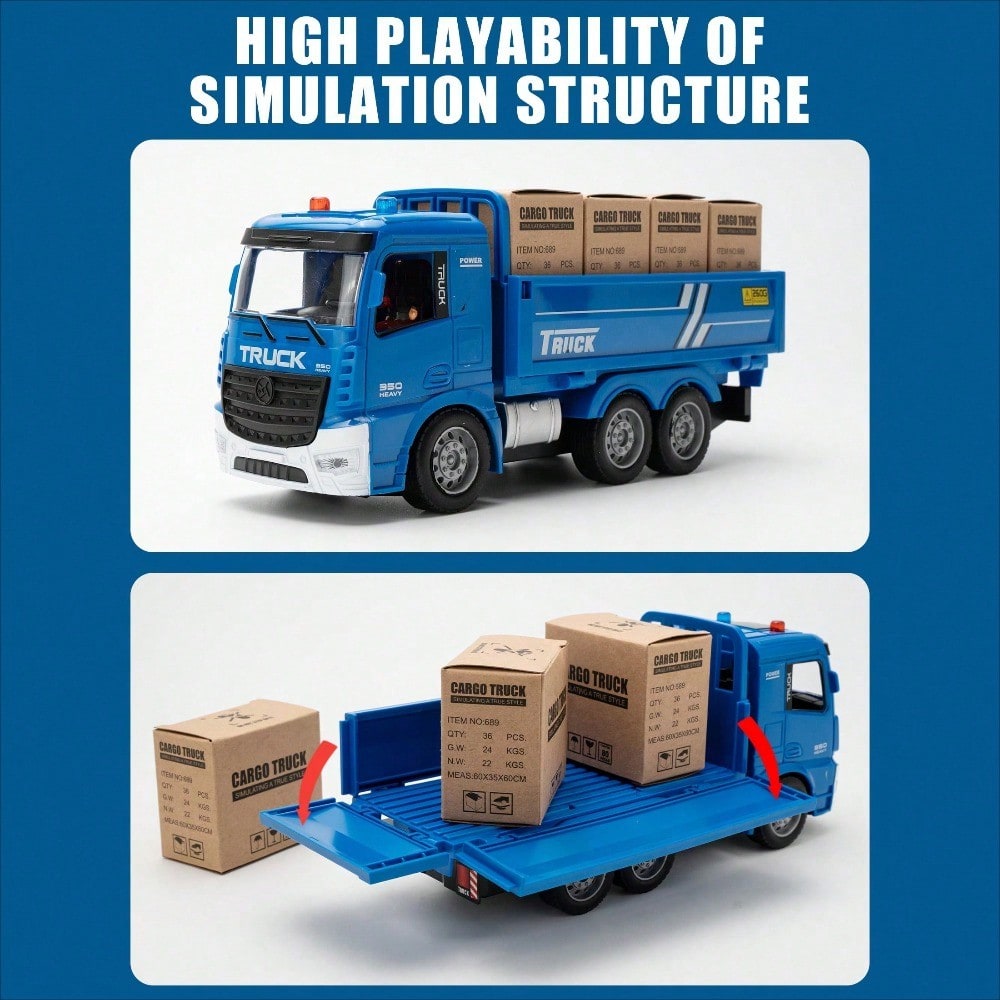 Kids 2 In 1 RC Crane Truck. An Educational Construction Toy With Flashing Lights, Logs, And DIY Accessories. A Fun And Interactive Christmas Present That Encourages Creativity And Problem Solving.