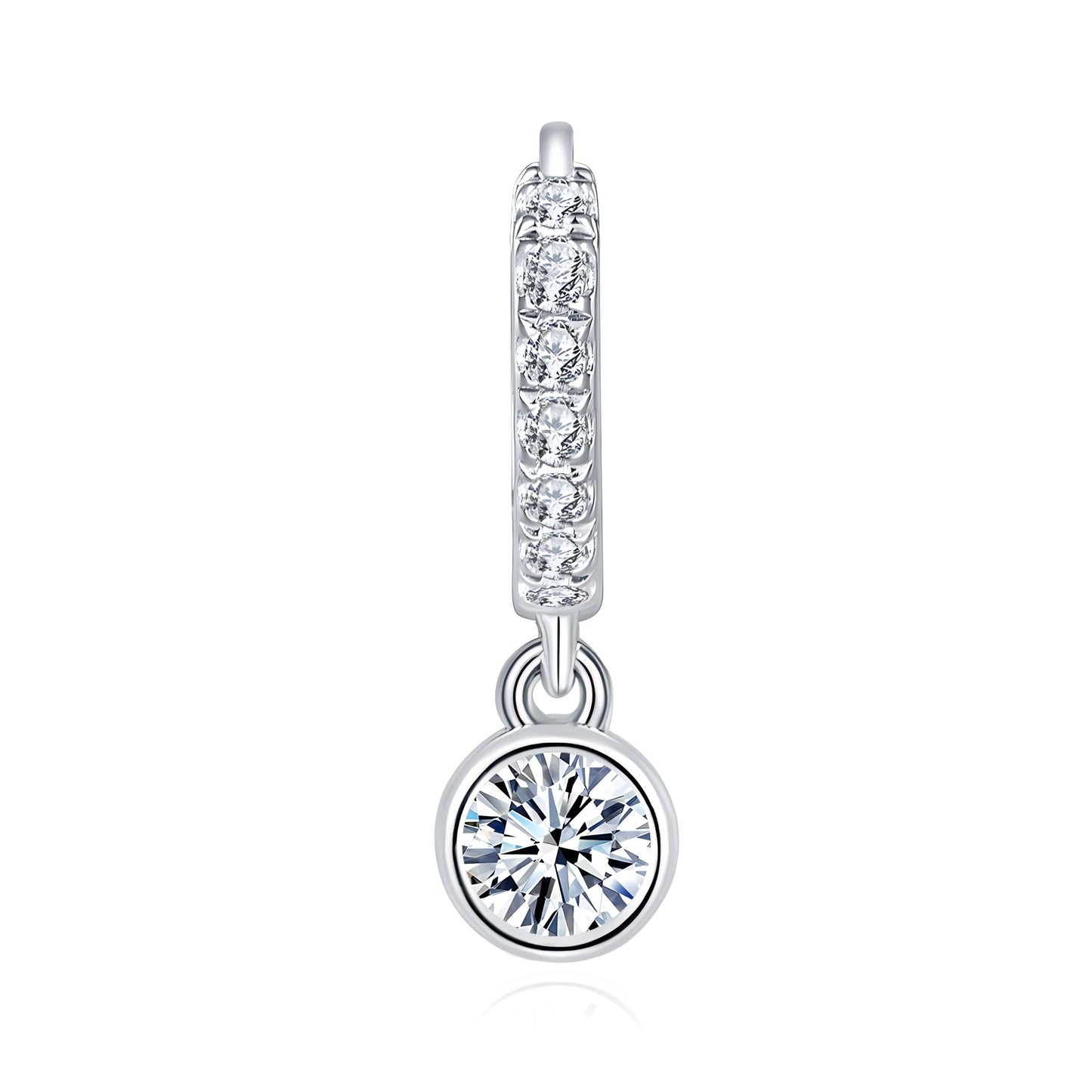 S925 Sterling Silver Moissanite Hoop Earrings  Pave Huggie Hoop Dangle With GRA Certificate Platinum Plated Jewelry Gift Box Set For Women