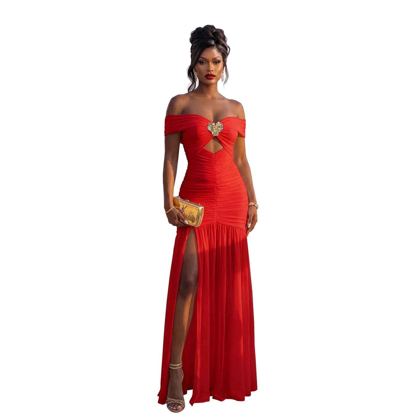 European And American-style Womens Fashion Off-shoulder Tube Dress