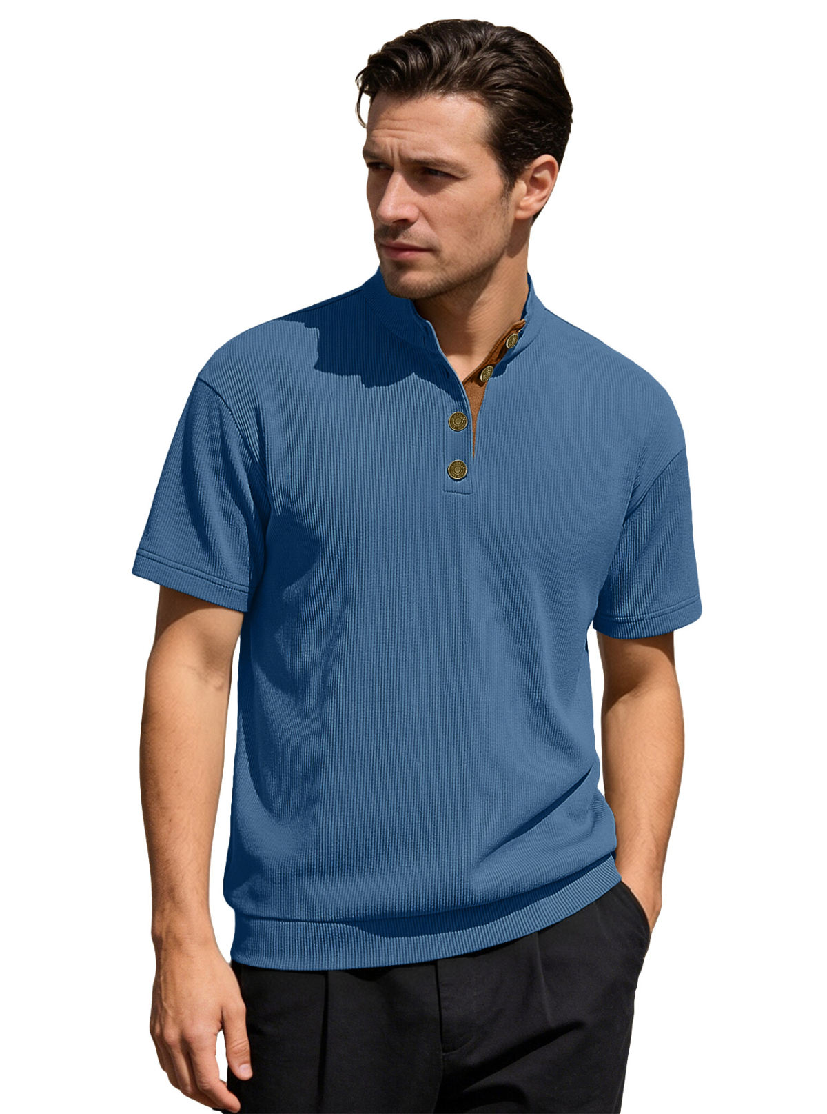 Men's Outdoor Casual Stand Collar Short-Sleeve Corduroy