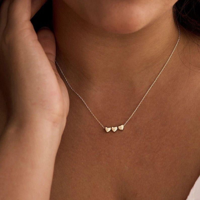 Huailang Korean Girl LOVE Three-Heart Pendant Necklace In European And American Style