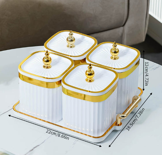 Light Luxury Seasoning Jars Home Kitchen Moisture-Proof Drop-Resistant Spice Jars Salt Shaker Sugar Container Sealed Storage Box Instagram-Style Set
