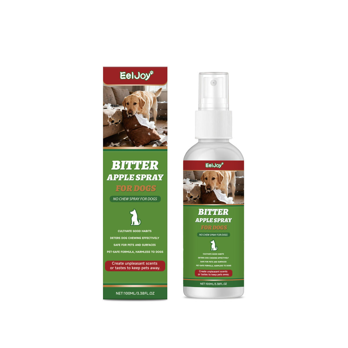 EELJOY Pet Anti-Chewing Spray, Pet Dog Anti-Chewing Training Spray, Bitter Flavor, Furniture Protection
