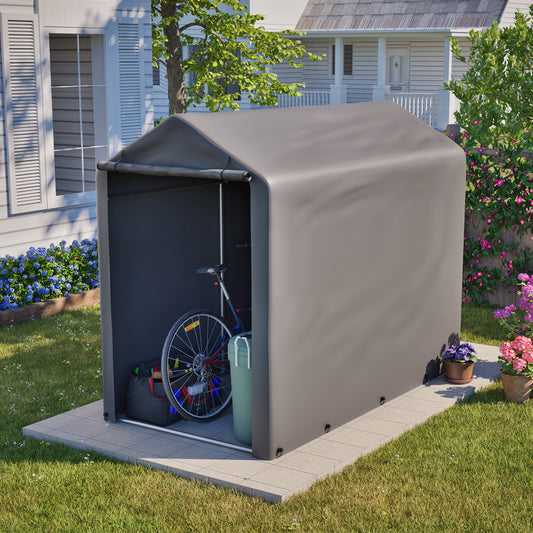 Bicycle Garage Garden Shed 187x100x160 Cm Weatherproof Garden Shed Tent With Steel Frame Dark Grey Storage Tent For Bicycle, Garden Tools & Accessories  Ideal For Balcony, Terrace & Courtyard