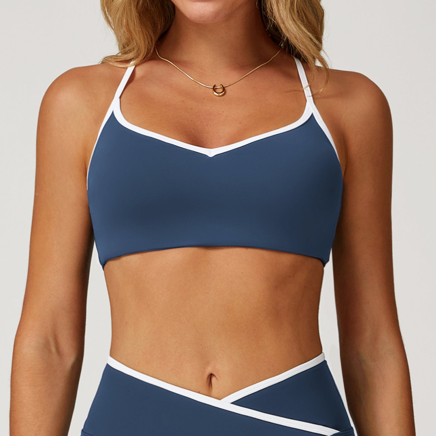 Nude Feel Yoga Bra Hollow-out Beauty Back Contrast Color Quick-drying