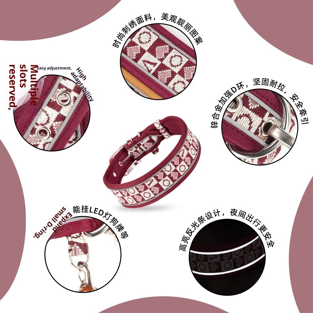 Retro-style Breathable Pet Collar With A Pin Buckle