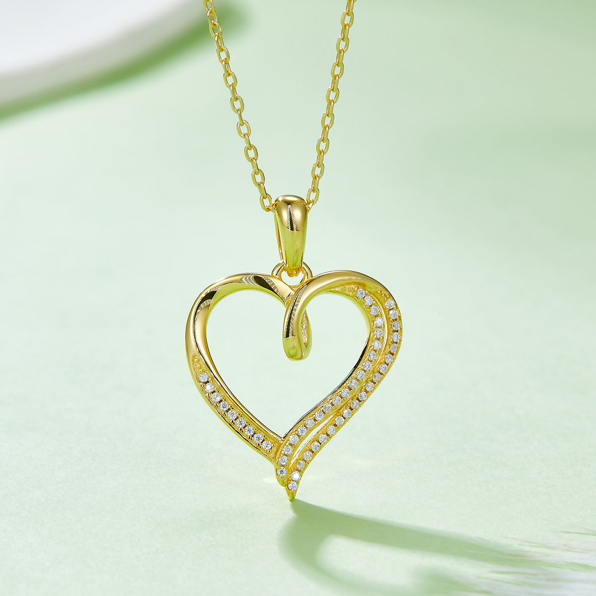 4g S925 Sterling Silver 49 Stones Moissanite Heart Necklace 45cm  Asymmetric Double Row Pendant With GRA Certificate, Platinum Plated Romantic Jewelry Gift Box Set For Women