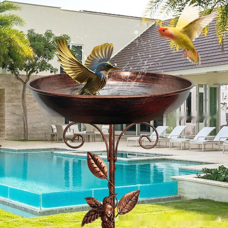 Retro Iron Art Decorative Bird Feeding Flowerpot