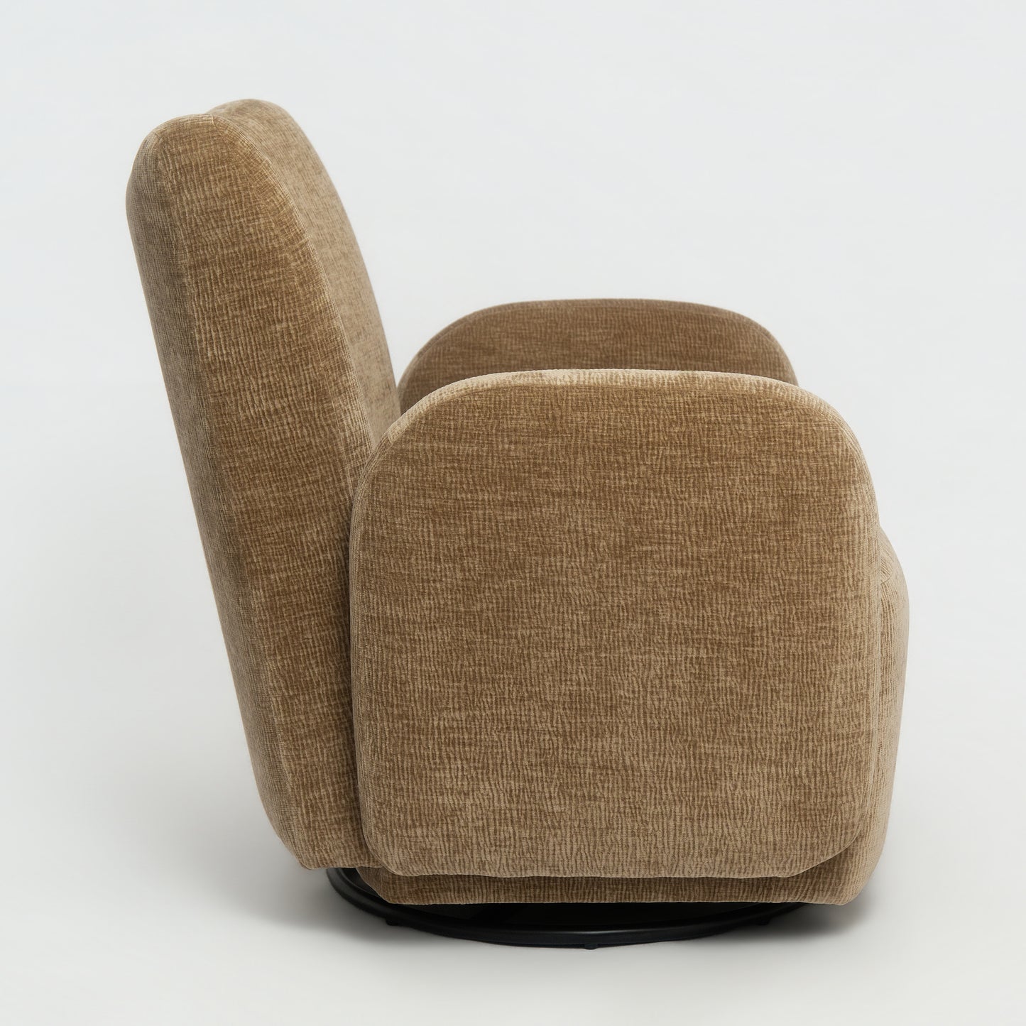Title 360 Swivel Chair Accent Chair 32.48-inch Chenille Fabric Upholstered Sofa, Suitable For Living Room, Study, Office Or Leisure Area, Dark Camel