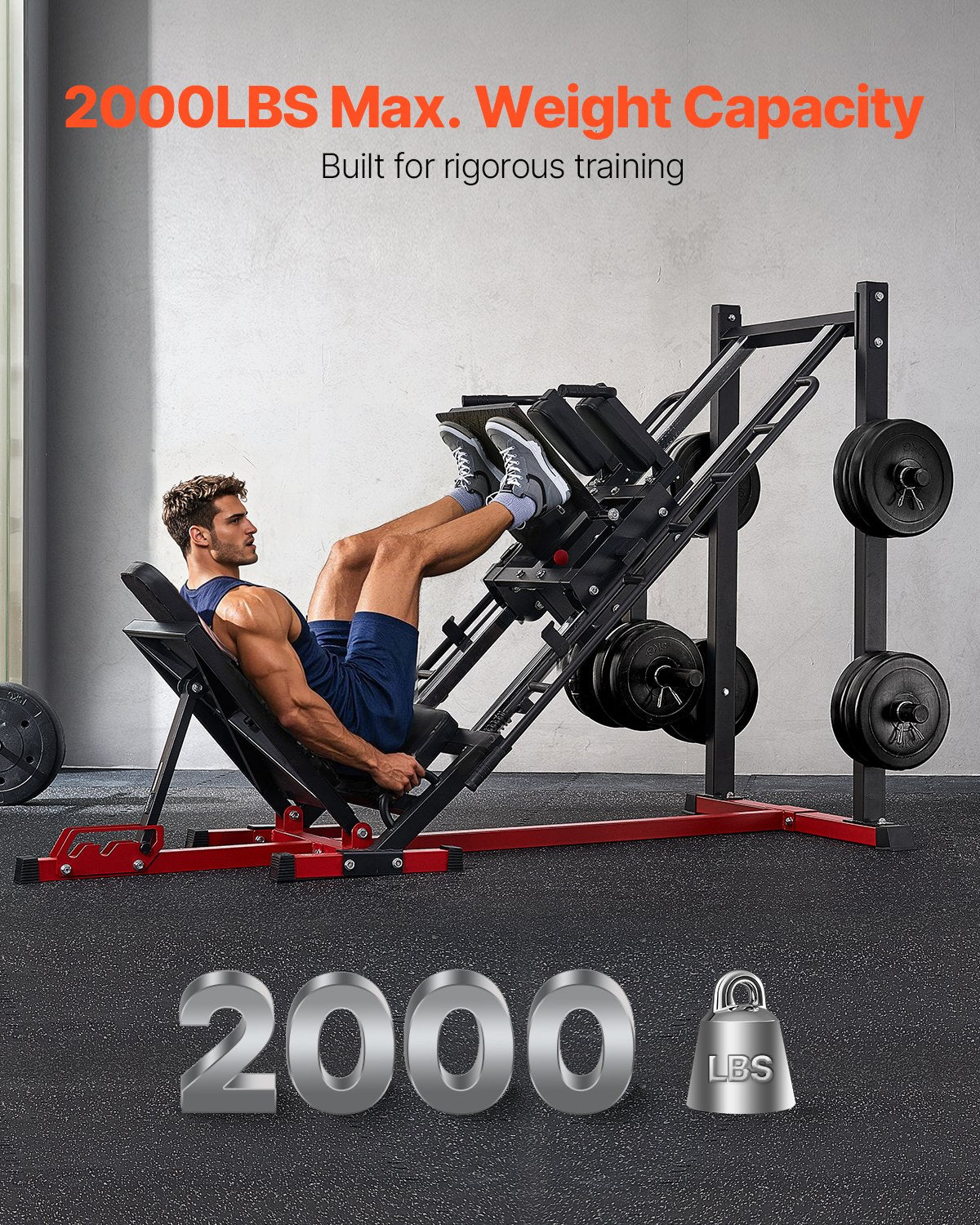 Leg Press Hack Squat Machine, Adjustable Leg Press Combo With Linear Bearing And Weight Storage, Lower Body Special For Home Gym, Leg Exercise Equipment For Quads, Hamstring, Glutes, Calve