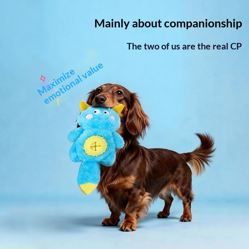 Little Monster Plush Sounding Toy Dog Food-Hiding Chewable Teether