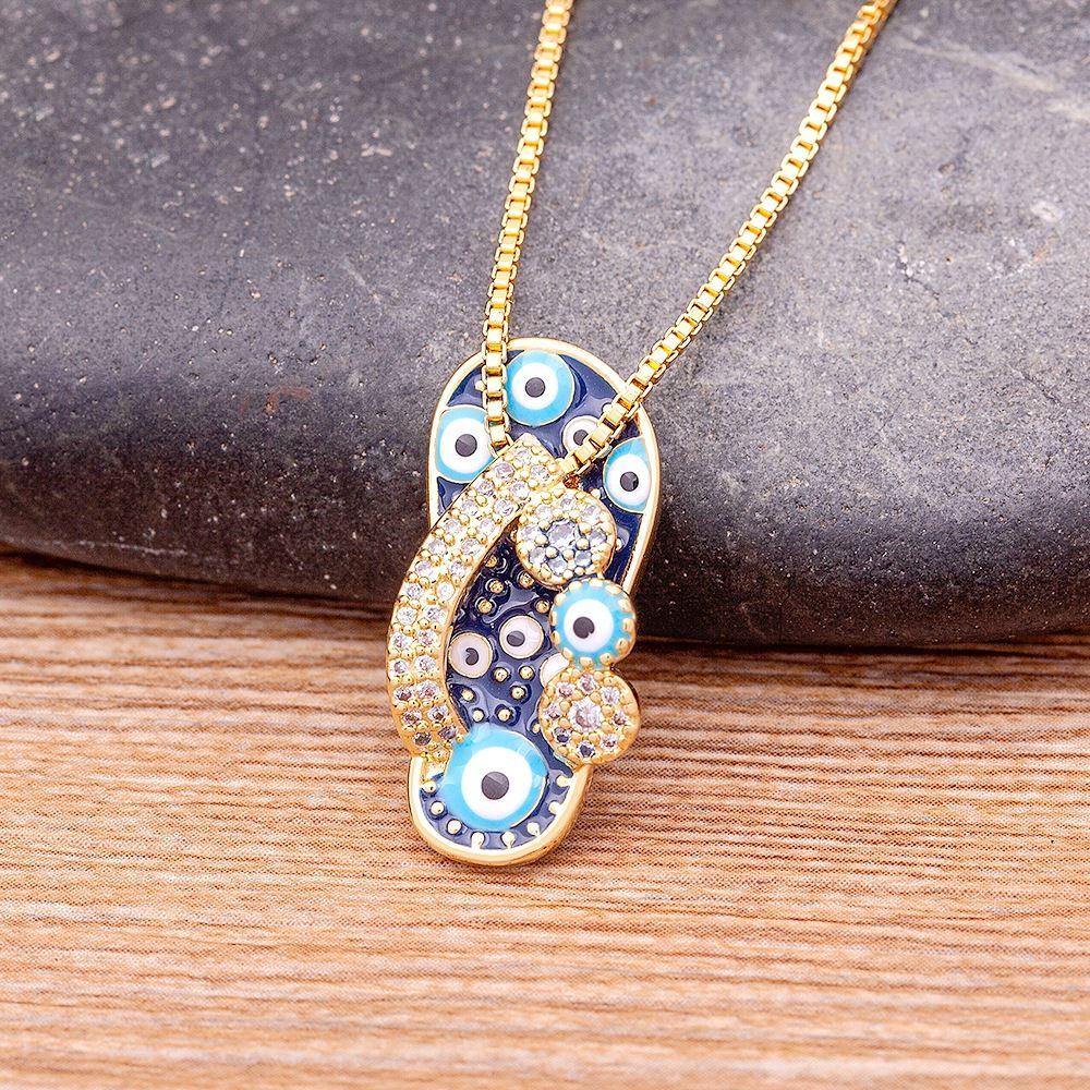 Korean-style Zircon-inlaid Pendant Necklace For Women