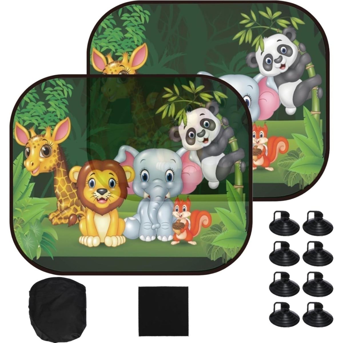 2 Foldable Car Sunshades With Suction Cups, Suitable For Sun Protection In The Car, Size: 43.5 X 36.2 Cm – Party Gift Set With Multiple Items, Party Gifts