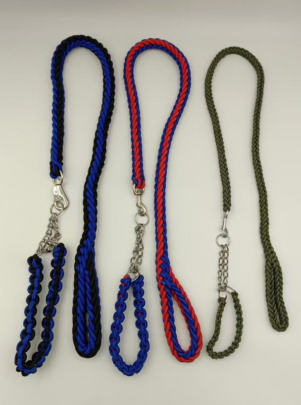 Woven pet traction rope-adjustable model-random color-xl code-1 set