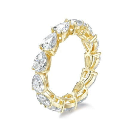 Cross-border Best-selling S925 Sterling Silver Light-luxury Claw-set Ring