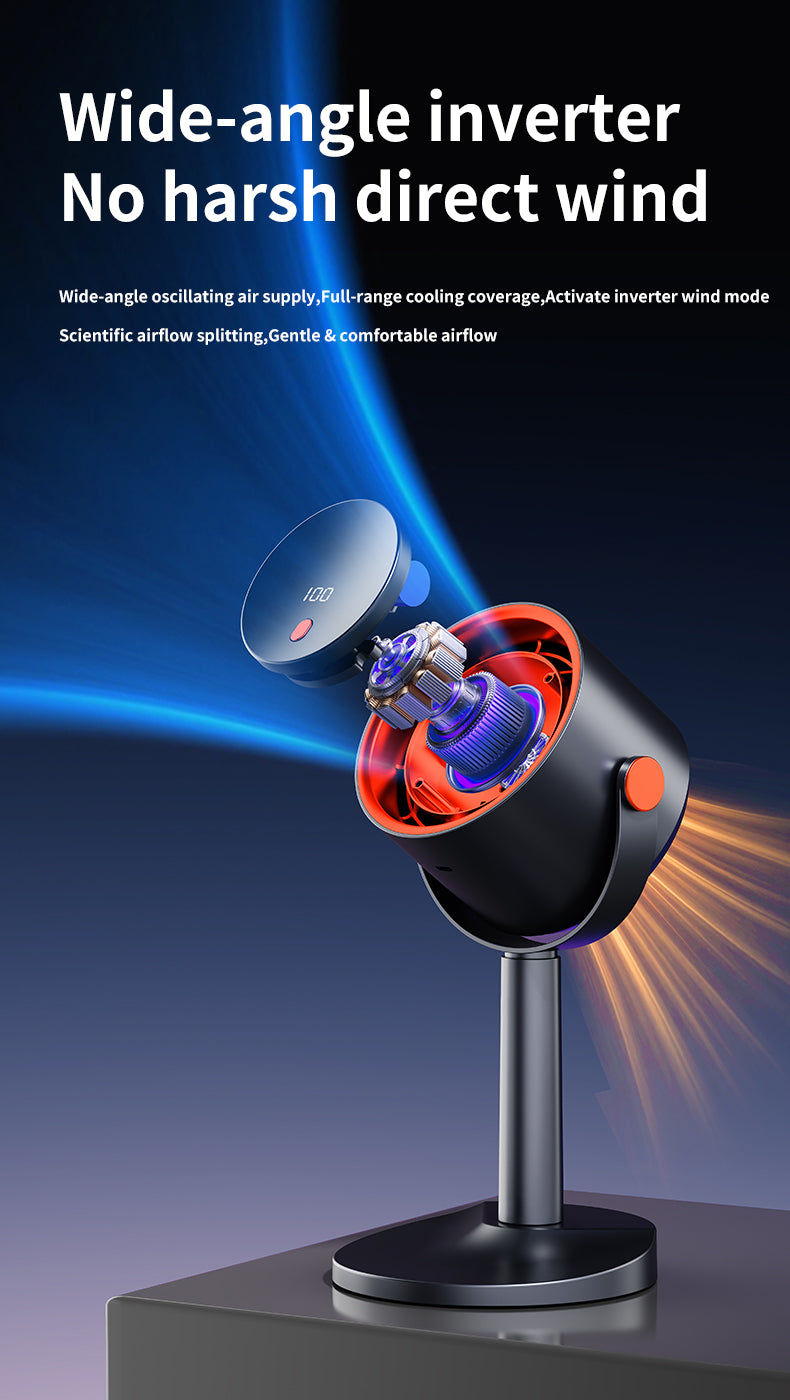 Forest Style Desktop Fan, USB Rechargeable Quiet Portable Fan With Activated Carbon Air Purification, 3-in-1 Stand Clip Hook Design, Energy Saving Circulating Fan For Home, Office, Bedroom  Travel