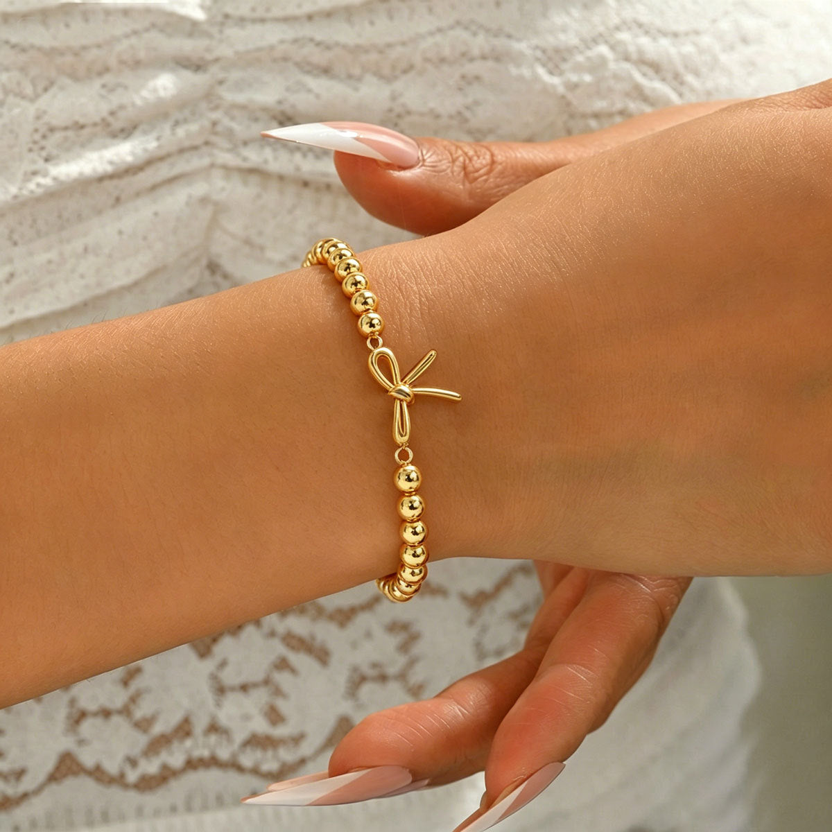 Cross-Border Amazon Best-Selling Women's Bracelet, Bow-Knot Heart-Shaped Niche Design Bracelet, Versatile And High-End Jewelry