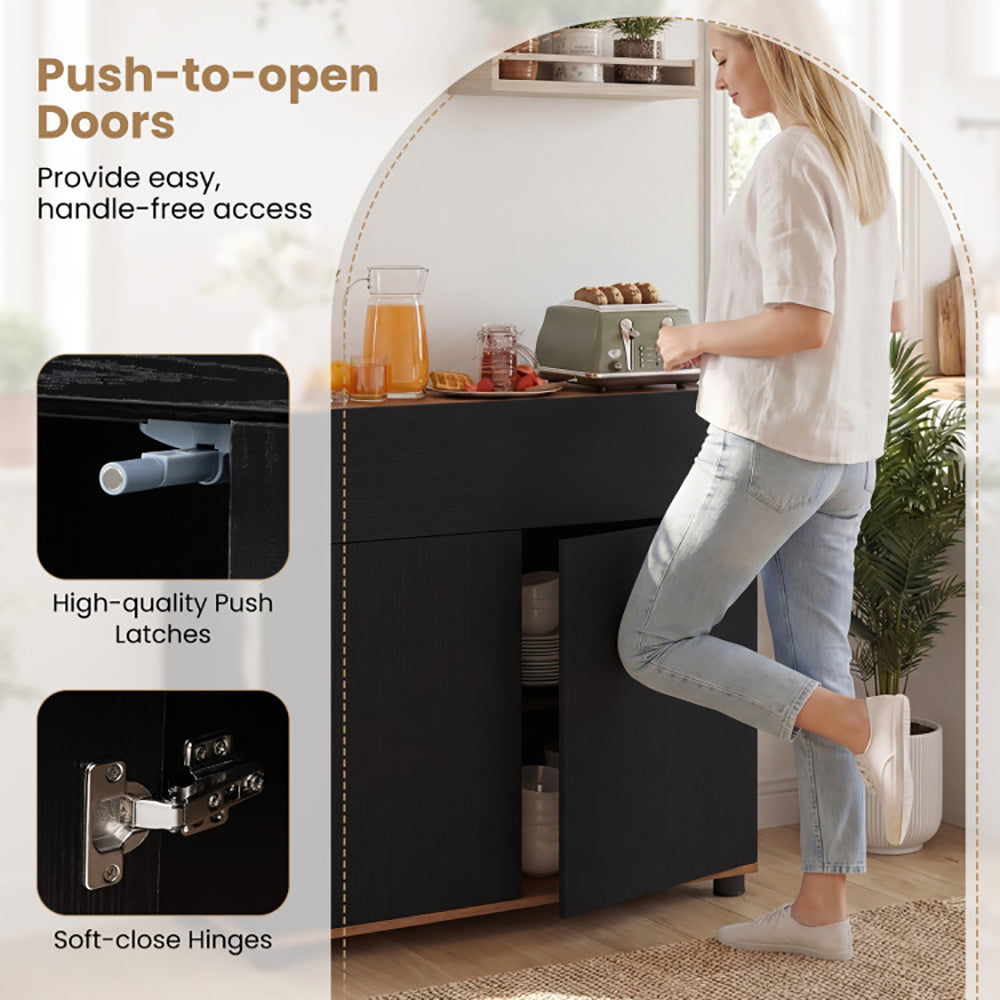 Sideboard Buffet Cabinet With Storage Wooden Kitchen Storage Cabinet  With 2 Anti-toppling Devices For Kitchen, Dining Room And Living Room
