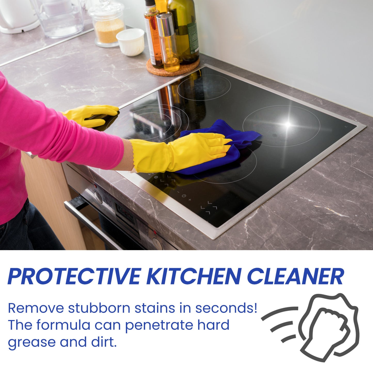 Jue-Fish Kitchen Cleaning Powder - Cleans Grease And Grime From Range Hoods, Stovetops, And Faucets Heavy-duty Degreaser.