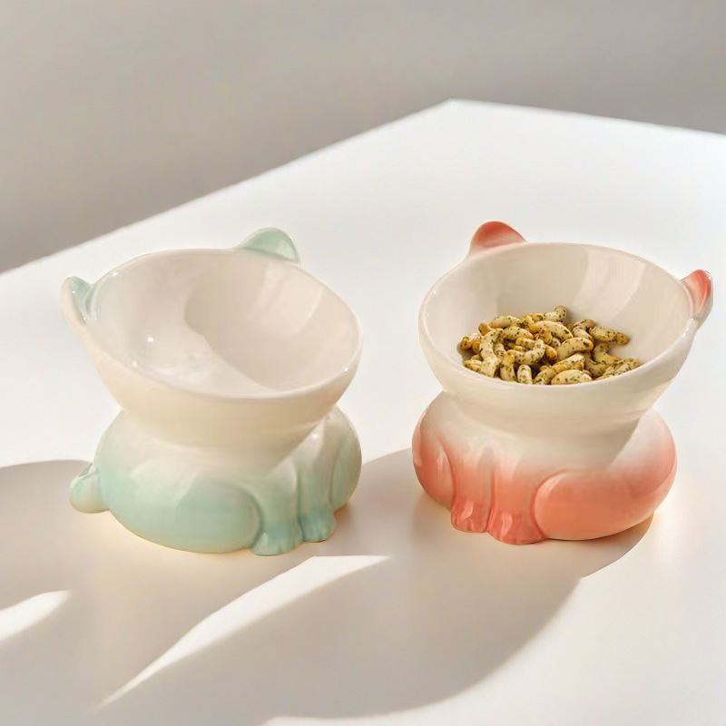 Ceramic Cat Dog Bowl Pet Supplies Drinking Water Goblet Food Basin