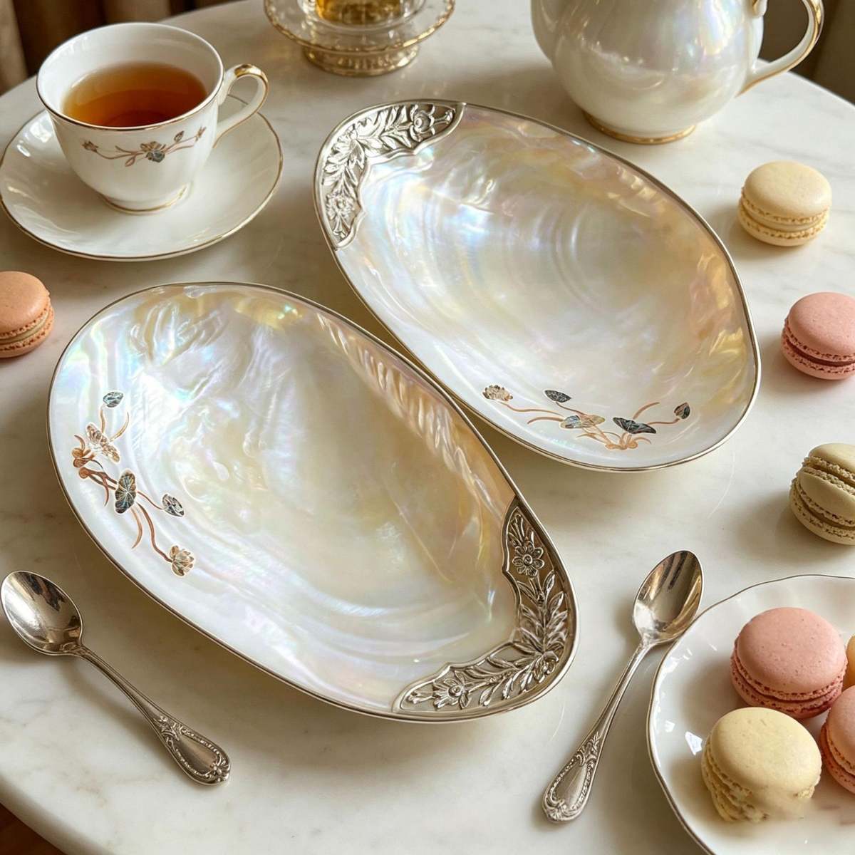 Deep Sea Natural Shell Decorative Tray Desktop Accessories Storage Tray