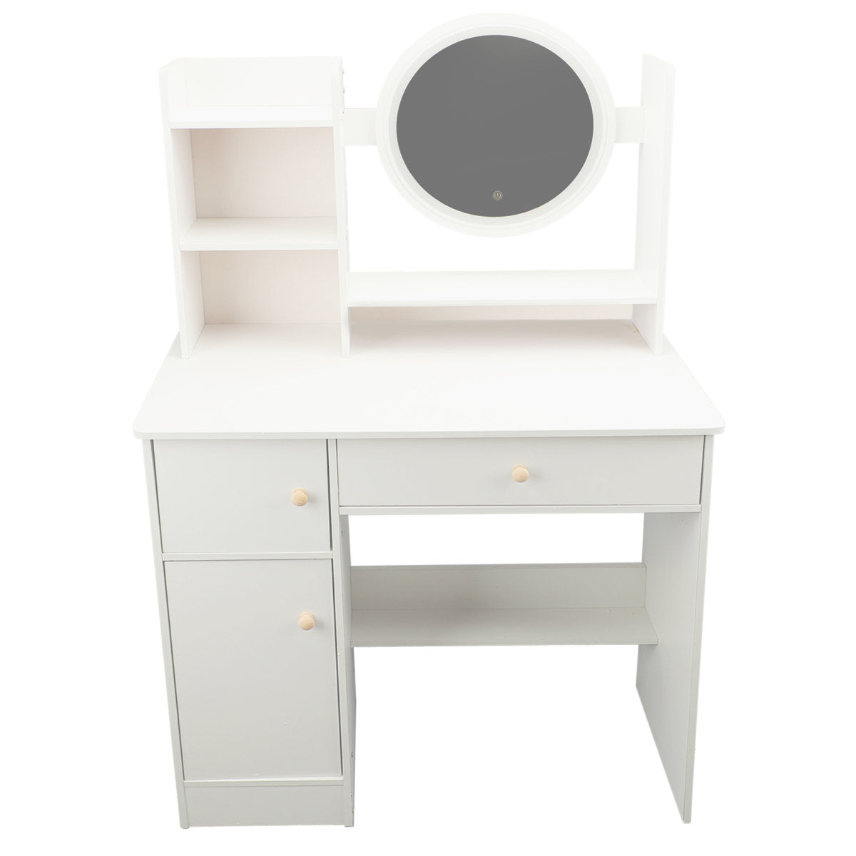 Vanity Desk With Mirror And Lights Multifunction Modern Lighted Mirror Makeup Vanity Table With 2 Drawers For Bedroom