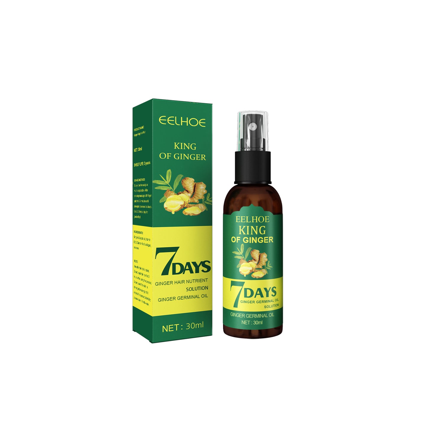 EELEelhoe Ginger Hair Spray, Strengthens Hair, Massages Scalp And Restores Hair