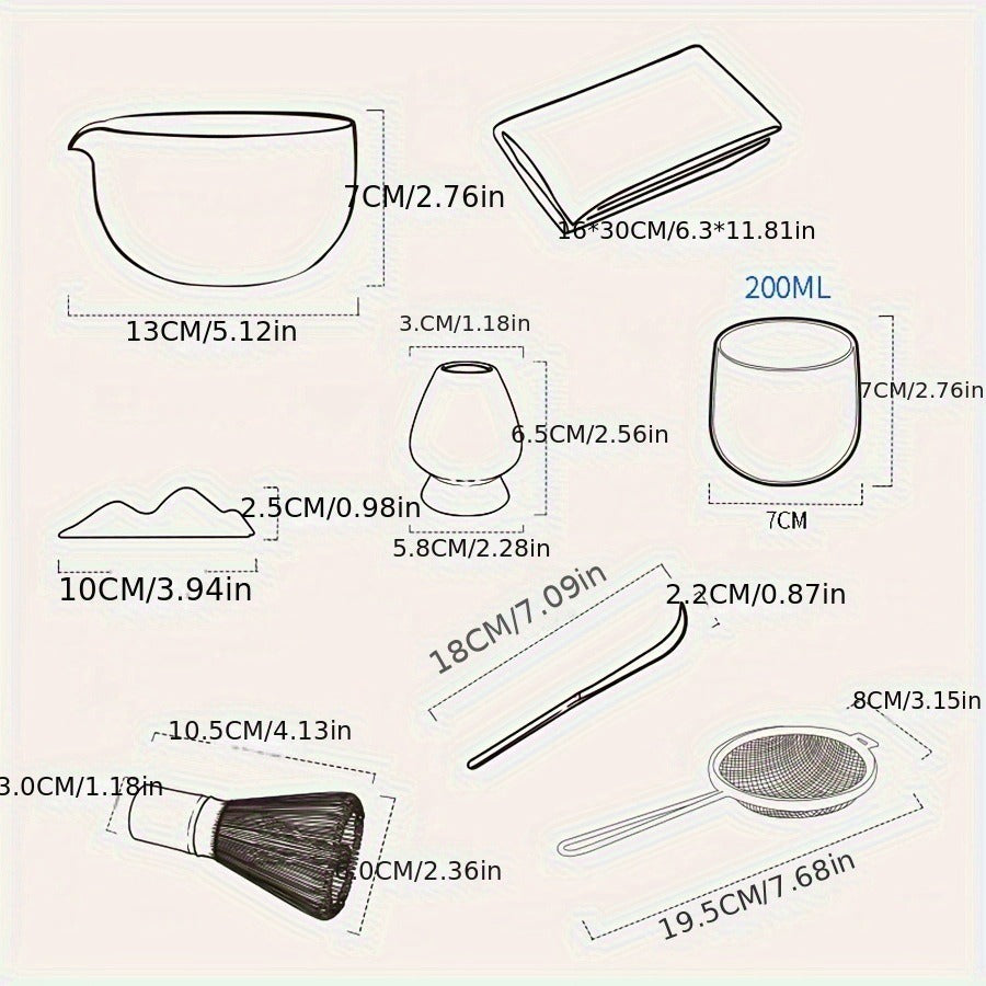 Nine-piece Japanese-style Matcha Tea Set
