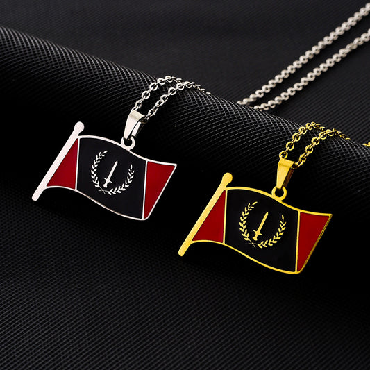 Oil Dripping Geometric Pendant Necklace For Men And Women Lovers Wild Sweater Chain Accessories