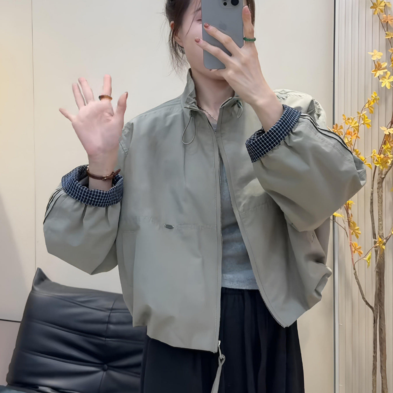 Korean-style Women's Jacket Autumn New Stand-collar Windbreaker Casual