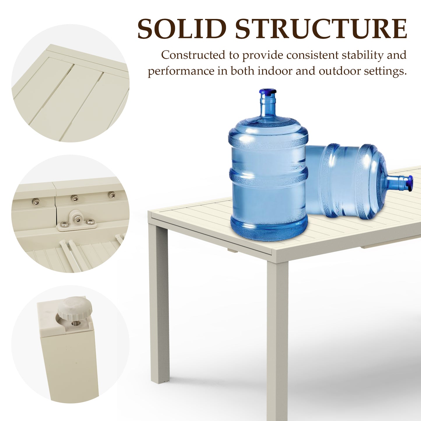97.2  L Extendable Aluminum Outdoor Dining Table