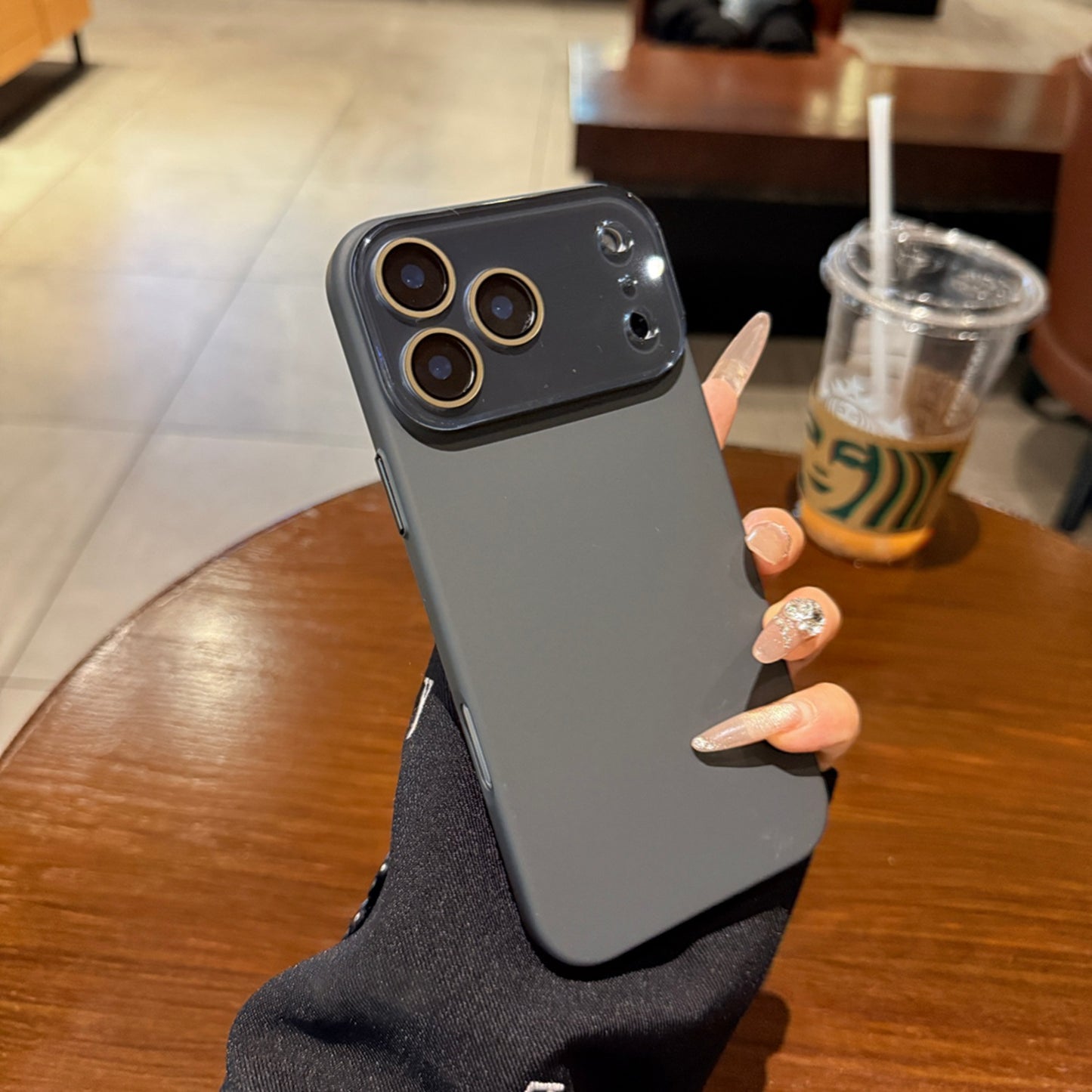 New Matte Solid-color, Skin-feel Crystal Full-body Lens-protecting Phone Case
