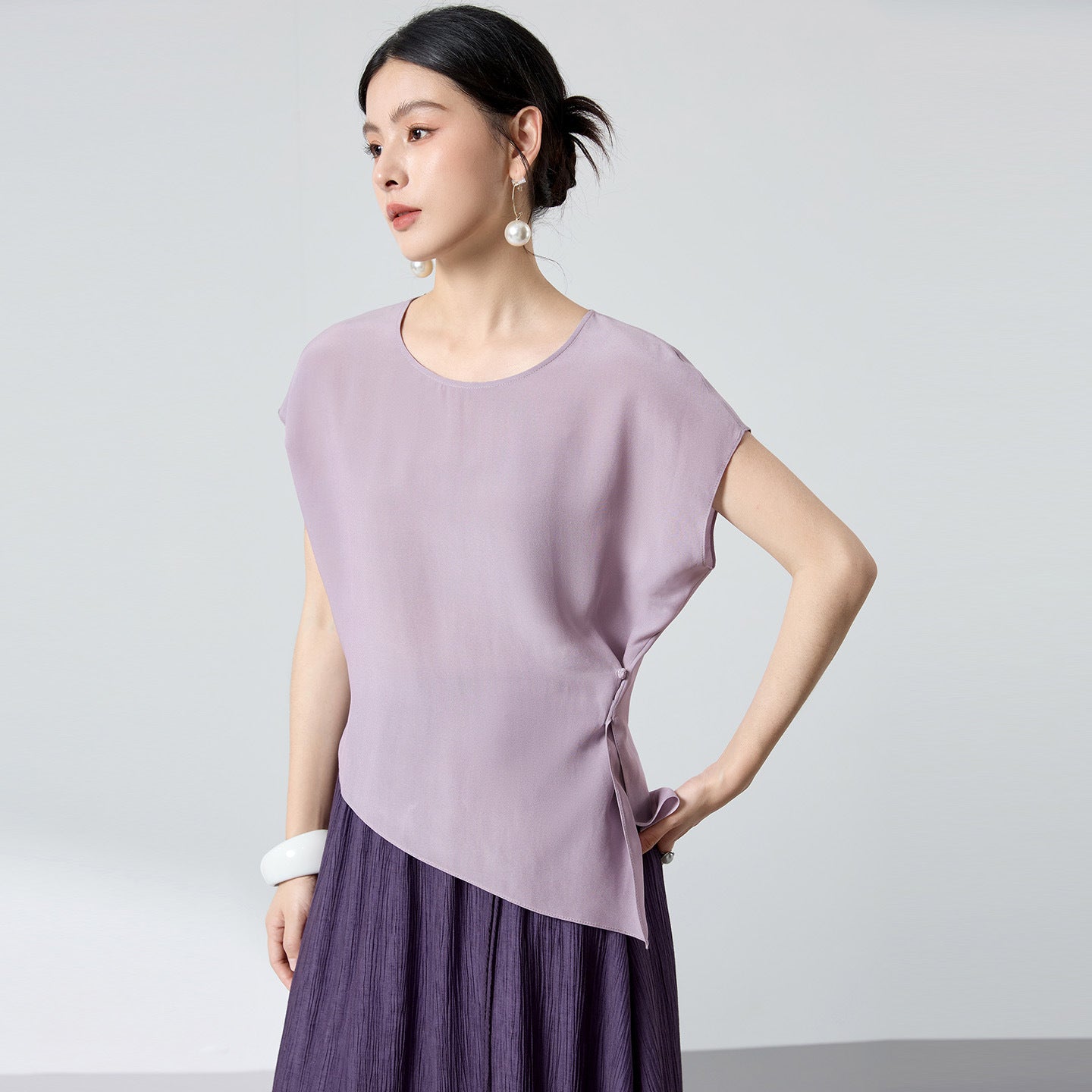 New Chinese-style Versatile Solid-color T-shirt Top