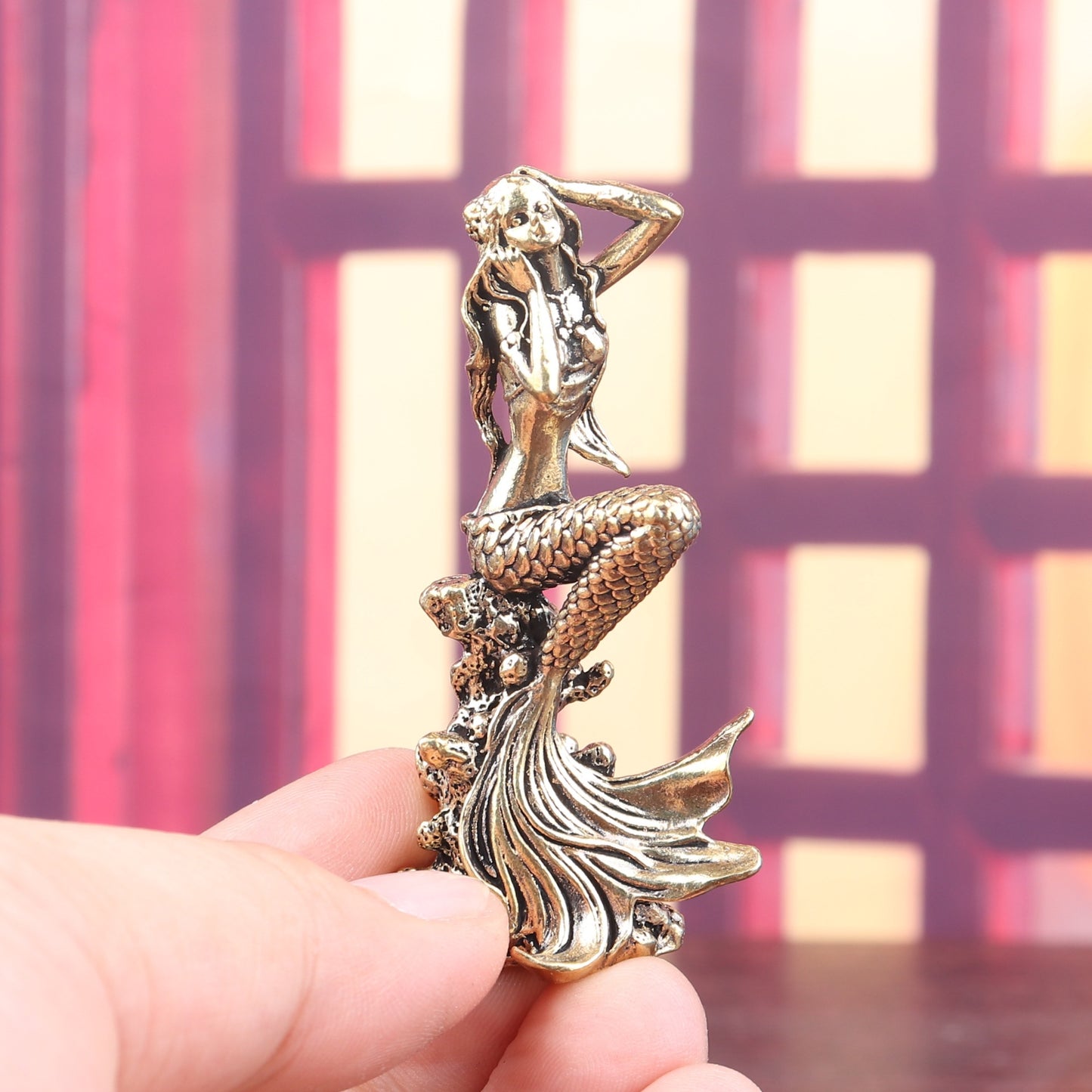 Solid Brass Mermaid Figurine Home Decor