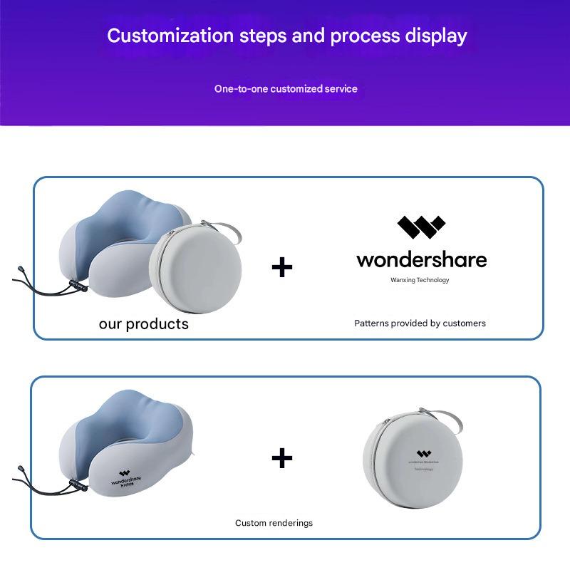 U-shaped Memory Foam Neck Pillow For Cervical Spine And Neck With Ice Silk Cooling Sensation