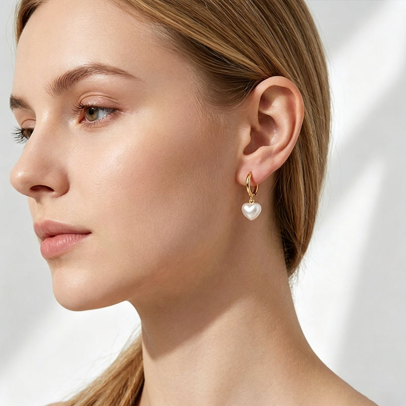 Trendy Heart-shaped Pearl Earrings Sophisticated And Chic Womens Ear Accessories