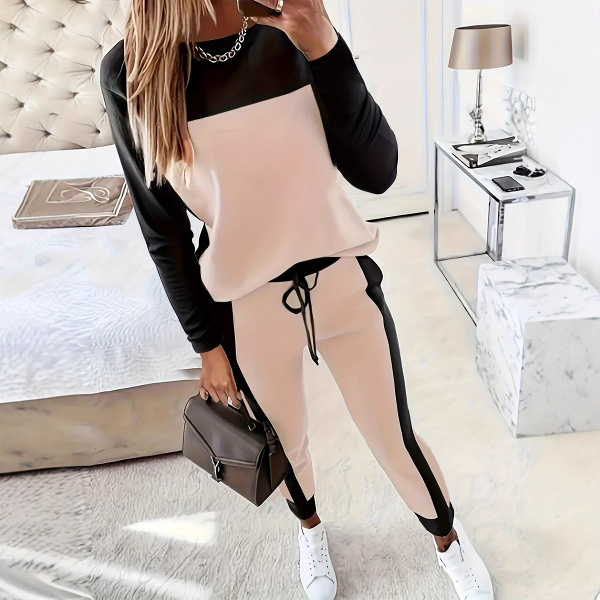 New Korean-style Casual Long-sleeve Trendy Hoodie Set