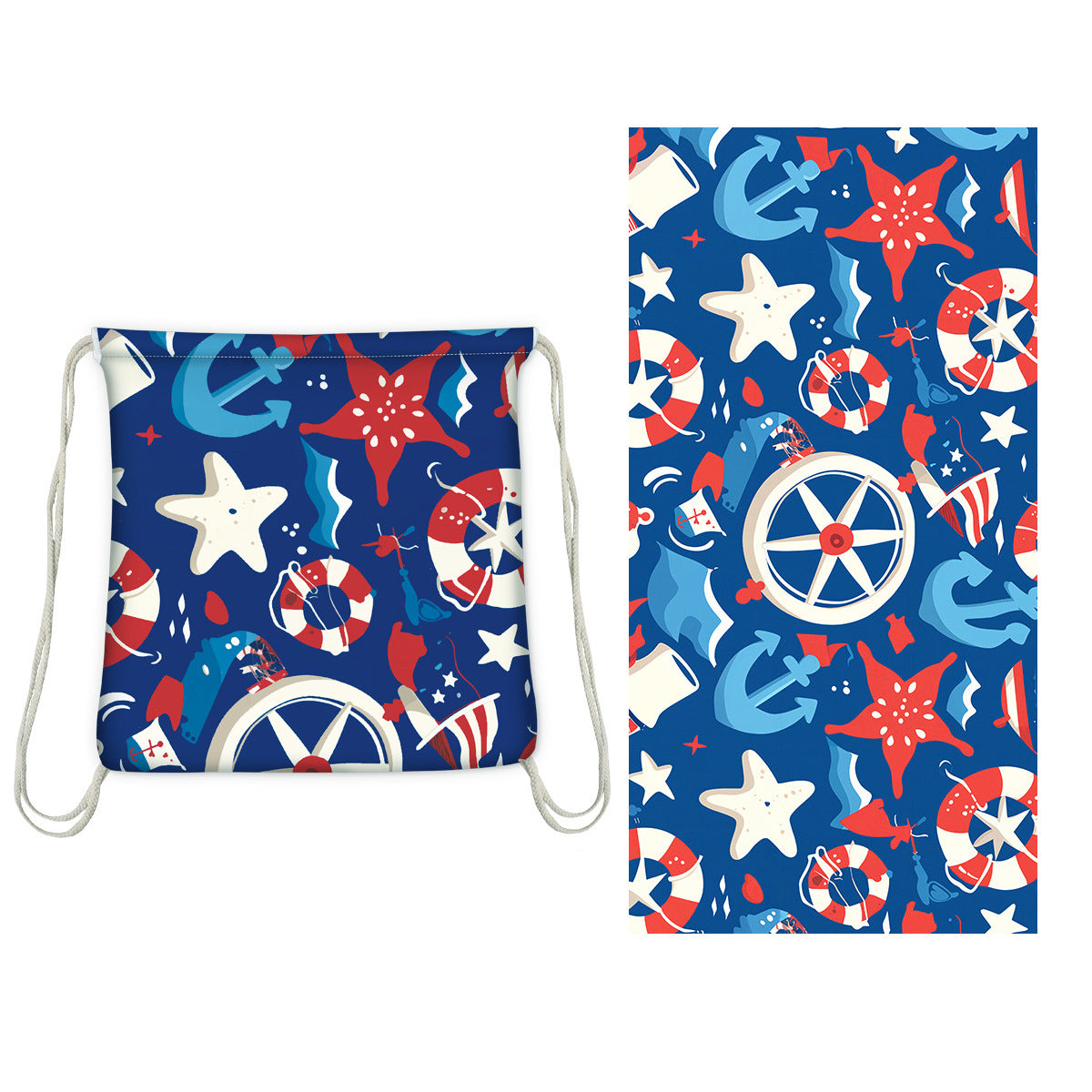 Beach Towel With Integrated Bag Portable Storage Backpack Printed Towel Bath Towel