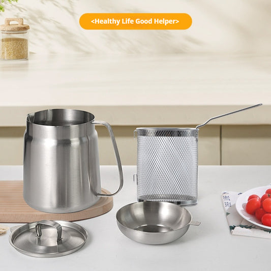 Thickened Stainless Steel Large-capacity Oil Strainer Jug For The Kitchen