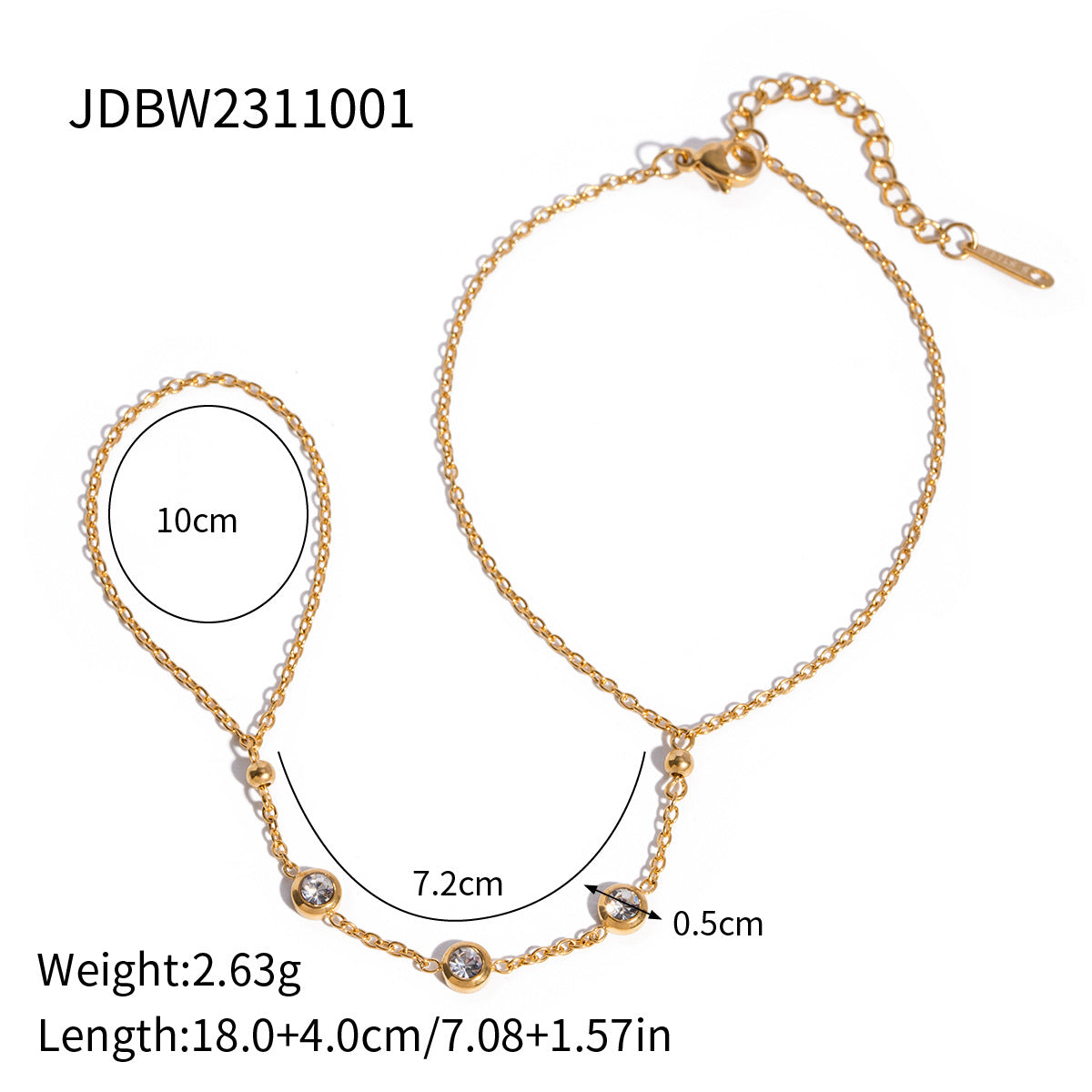 Bracelet Non-fading Zircon Finger Accessories Design Sense