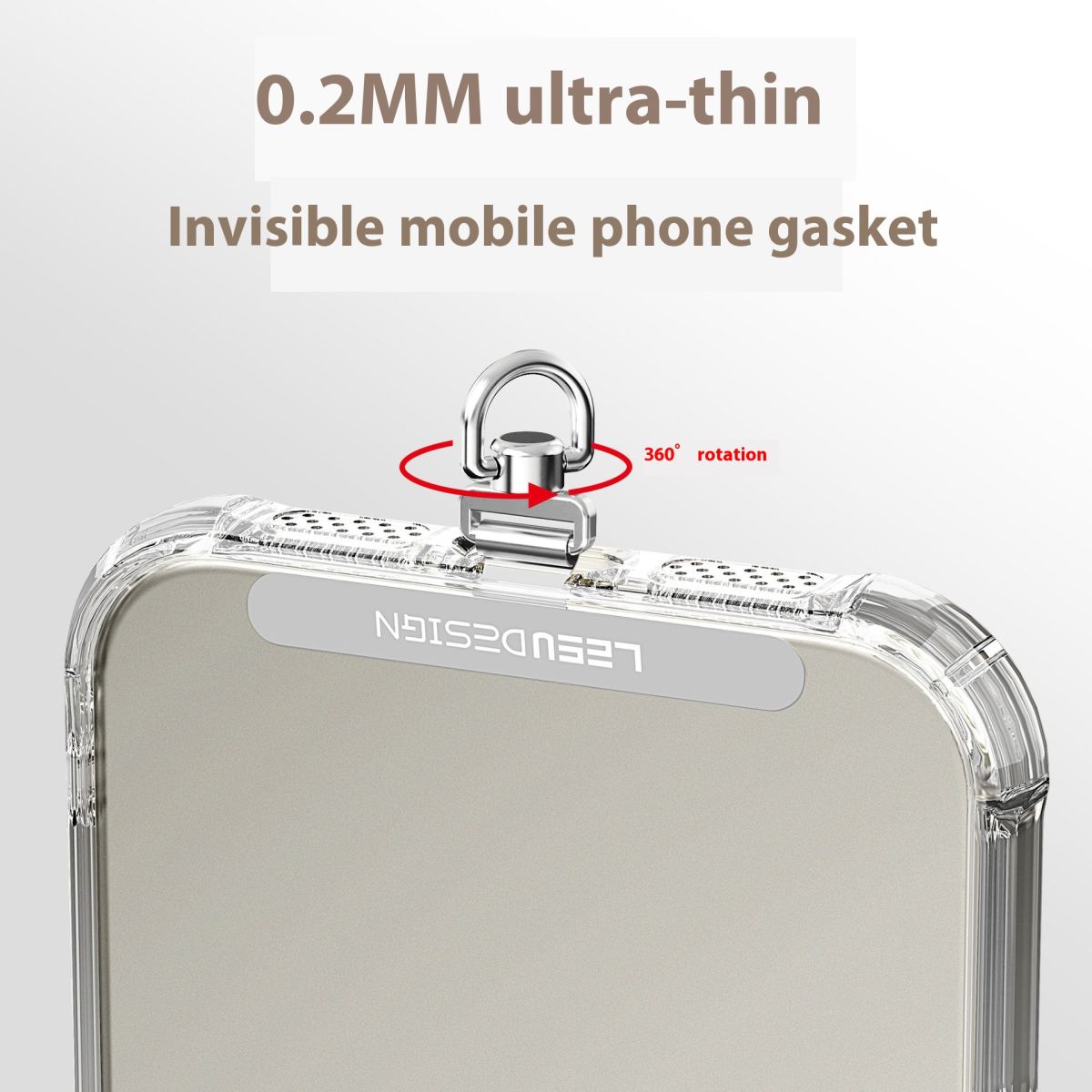 Rotating Mobile Phone Gasket 02mm Ultra-thin Stainless Steel Mobile Phone Lanyard Clip