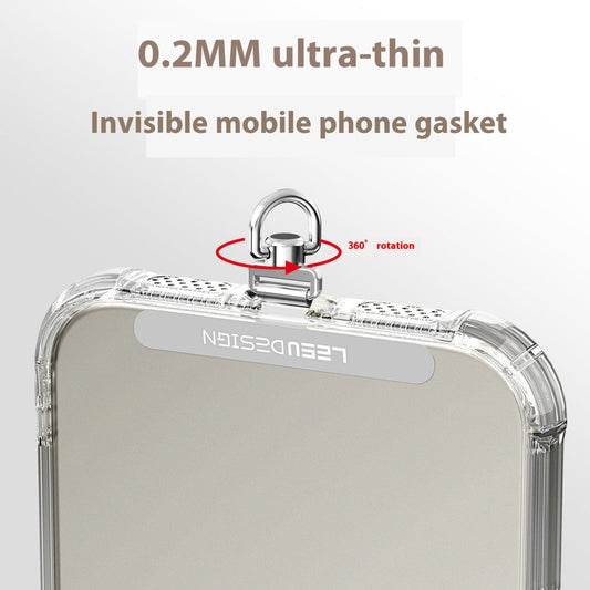 Rotating Mobile Phone Gasket 02mm Ultra-thin Stainless Steel Mobile Phone Lanyard Clip