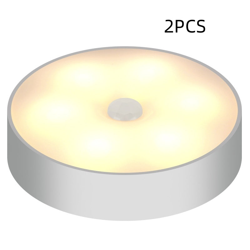 LED Intelligent Human Body Induction Round Charging Magnetic Suction Small Night Lamp