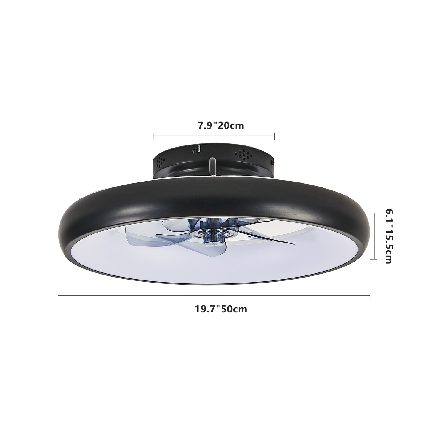 20  Black LED Ceiling Fan Light  Dimmable  Adjustable Color Temperature, APP  Remote Control, Modern Smart Ceiling Fan For Living Room, Bedroom, And Dining Room  Silent 6-Speed Reversible DC Motor