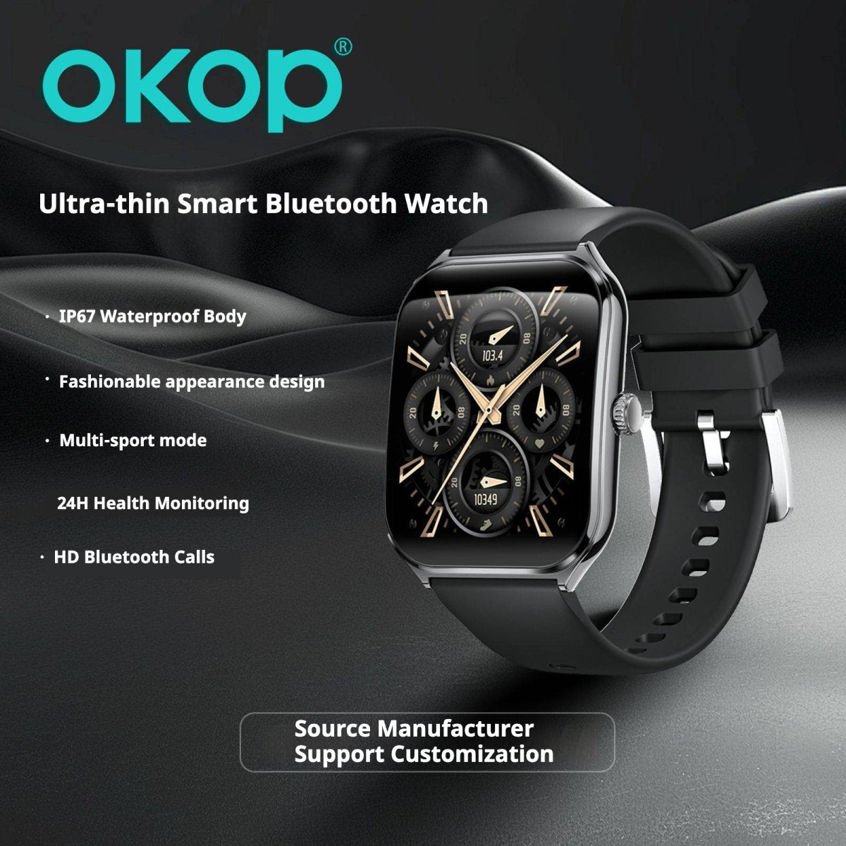 KP-S102 Best Selling Smartwatch Bluetooth Calling Blood Pressure Monitor Pedometer Curved Screen Narrow Bezel Waterproof Sports Watch In Stock