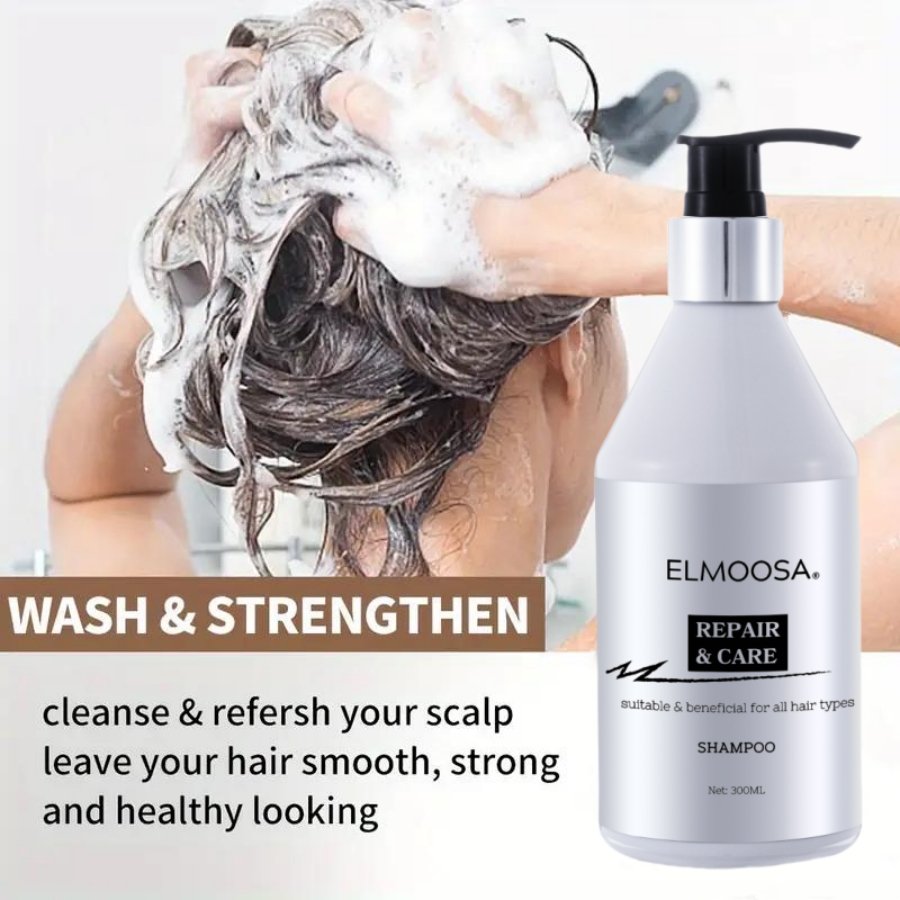 ELMOOSA Repair&Care Shampoo,100ml&300ml,Smooths And Shines Your Hair For All Hair Types Hair Care Cleanser Comfort