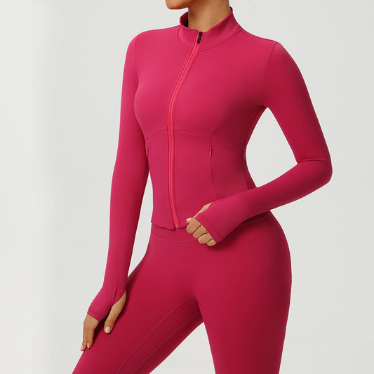 Womens Yoga Outerwear Sun-protection Jacket Slim-fit And Quick-drying