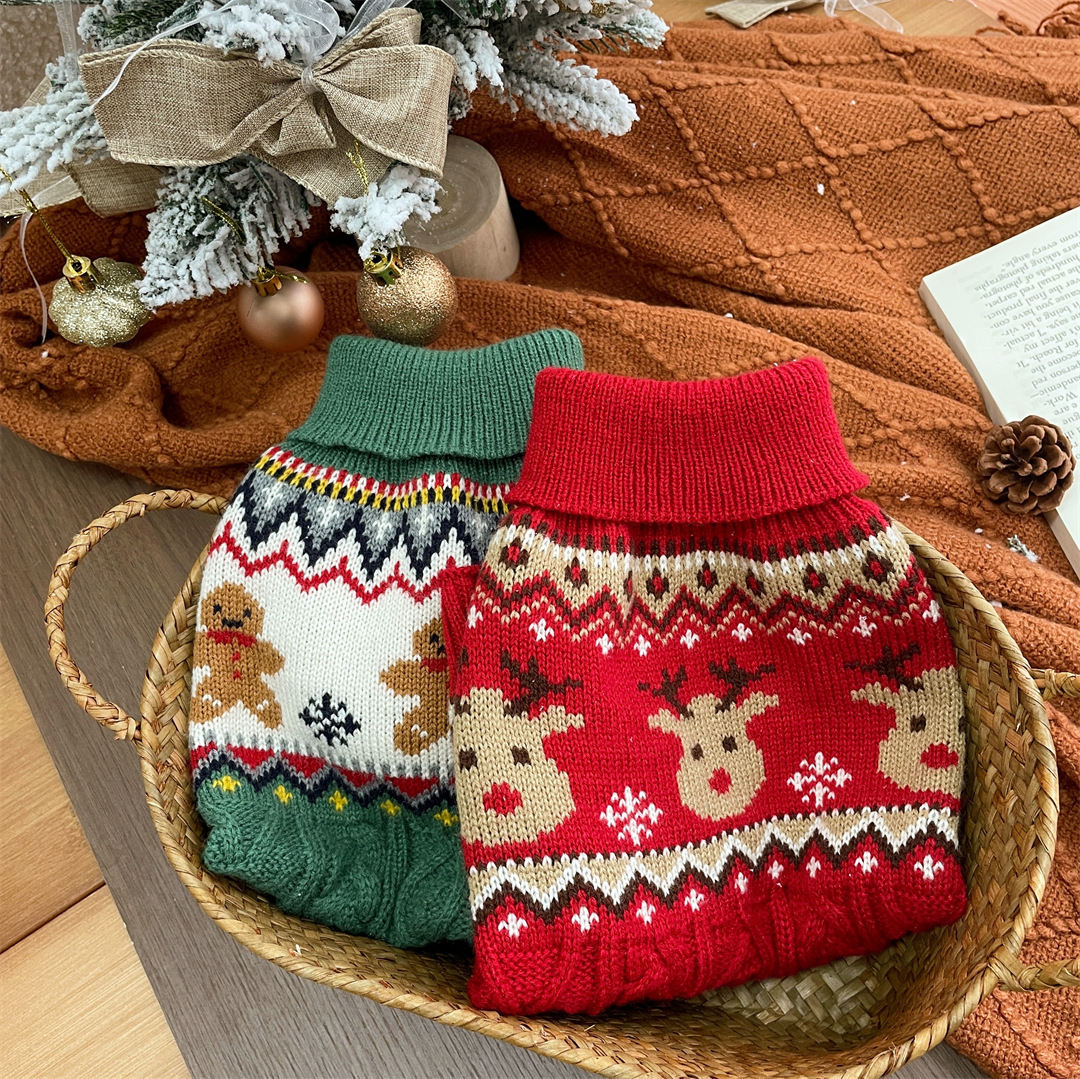 Red And Green Gingerbread Man Reindeer Christmas Pet Sweater